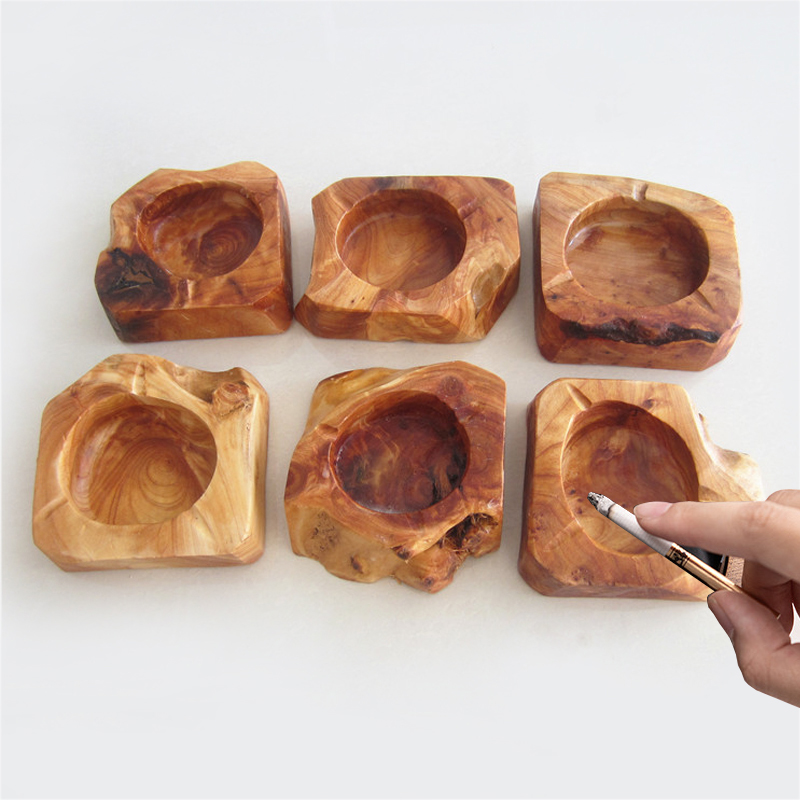 Office Table Accessories Unique - Natuurlijk onregelmatig hout Unieke asbak voor