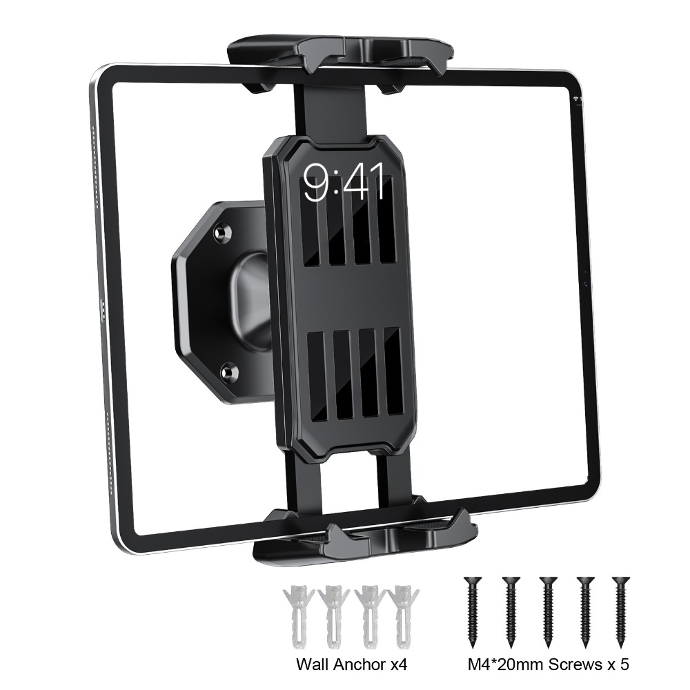 Essential Tablet Accessories - Wandbevestiging telefoonhouder tabletstandaard verstelbare klem 360°
