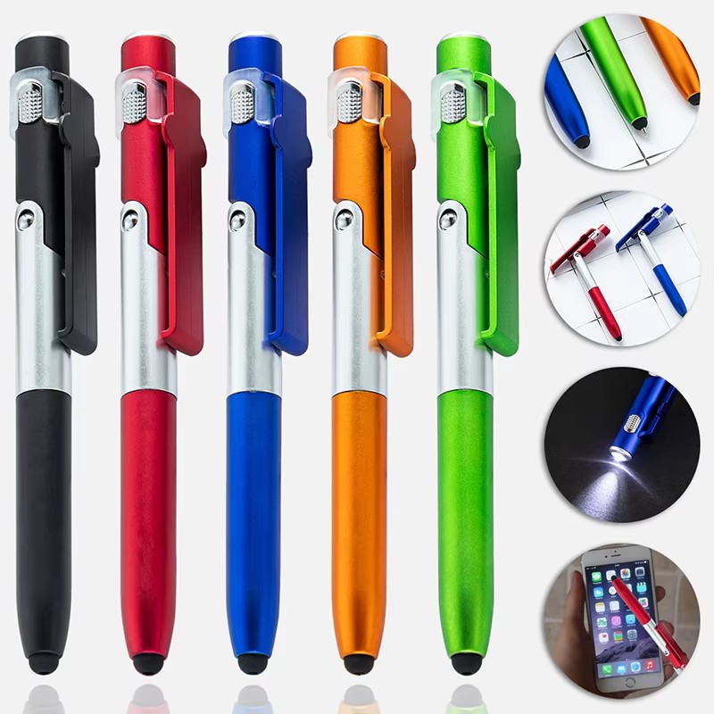 Essential Tablet Accessories - Multifunctionele speelgoedpen Vier-in-één opvouwbare lamp Reclamegeschenkpen