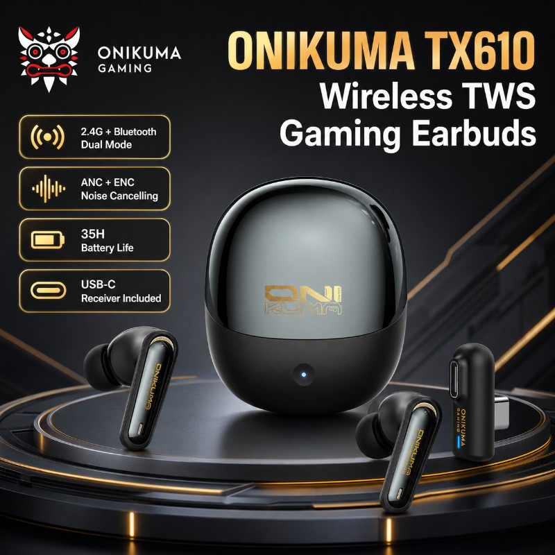 Wired Earphone Lightning - ONIKUMA TX610 Draadloze Gaming Oordopjes Dubbele
