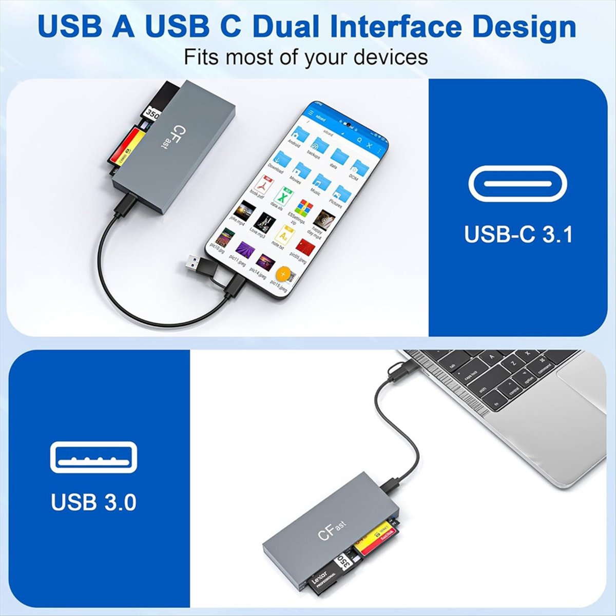 Accessories For Tablet Users - 【Nieuwe gebruiker】6 kaarten tegelijkertijd lezen /MS/SD/TF/XD/Cfast