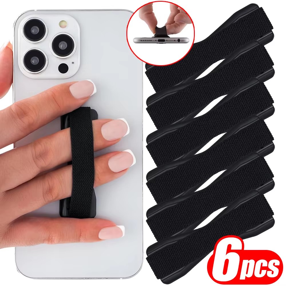 Essential Tablet Accessories - Draagbare telefoongreep, elastische band met zwarte