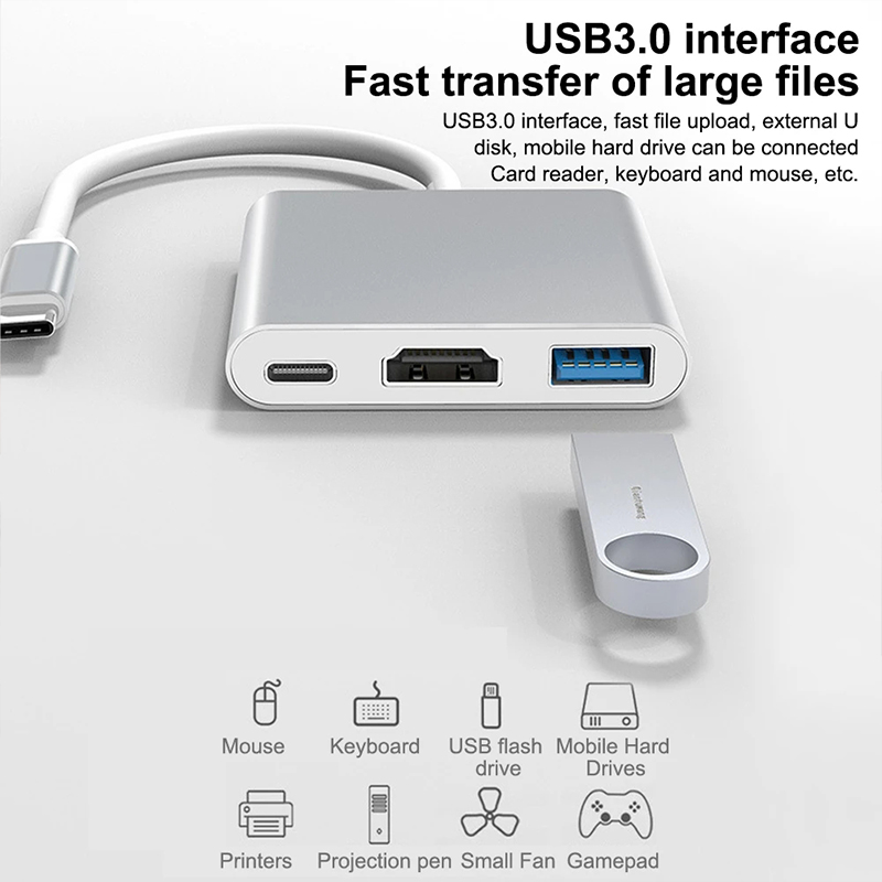 3-in-1 USB Type-C Hub naar 4K  - Tablet Ipad Accessories recensie en prijs